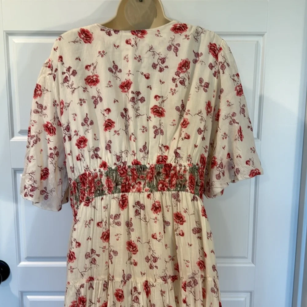 Free People Lysette Maxi Dress Floral Summer V neckline Dress large - Picture 13 of 15